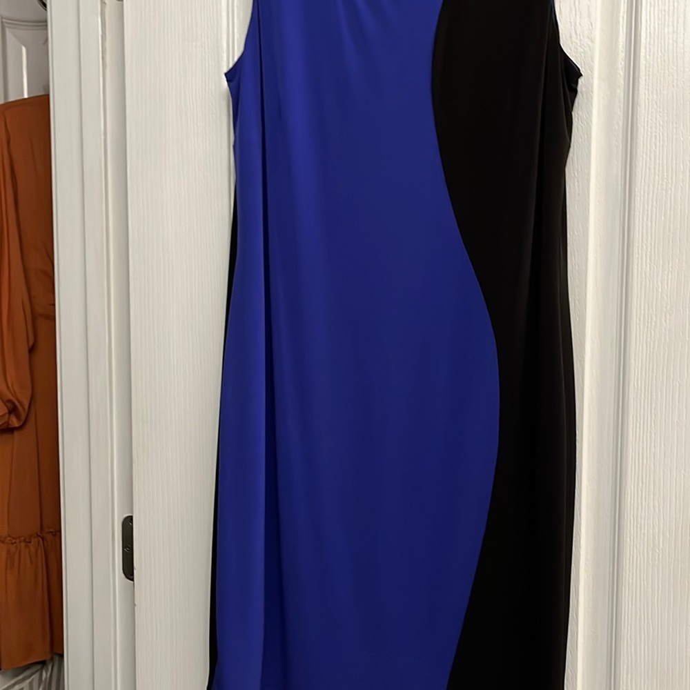 Calvin Klein mid length dress, blue and black